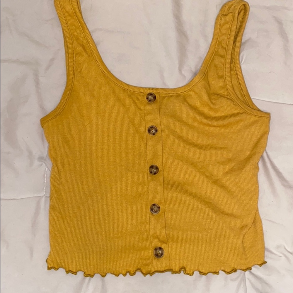 Mustard yellow crop top